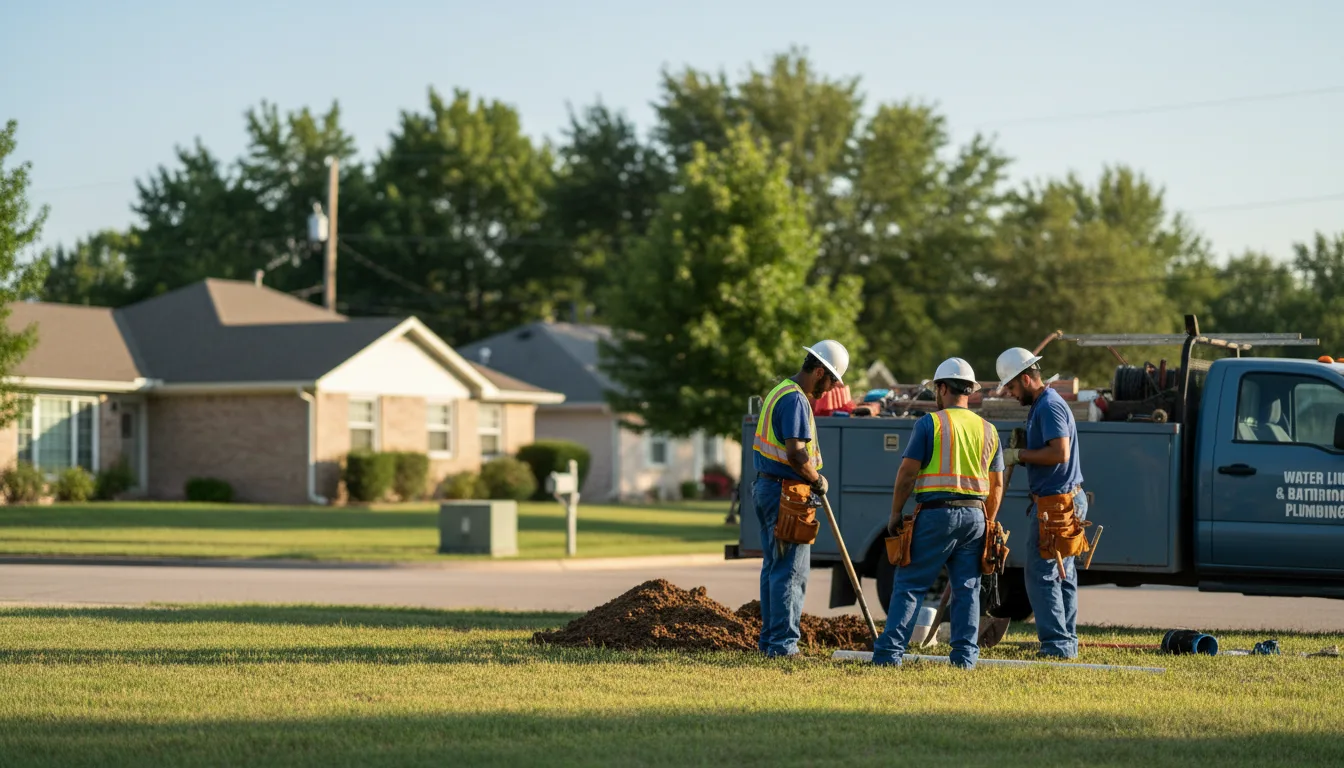 Residential water line and bathroom plumbing service in Ottosen, IA